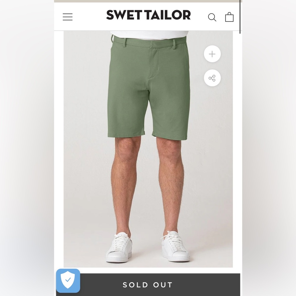 NEW Swet‎ Tailor 29 The Everyday Chino Short Deeper Sage Green